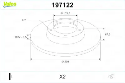 Gran Oferta Disco de freno VALEO 197122